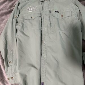 Patagonia Men's Sage Green hells bay Shirt